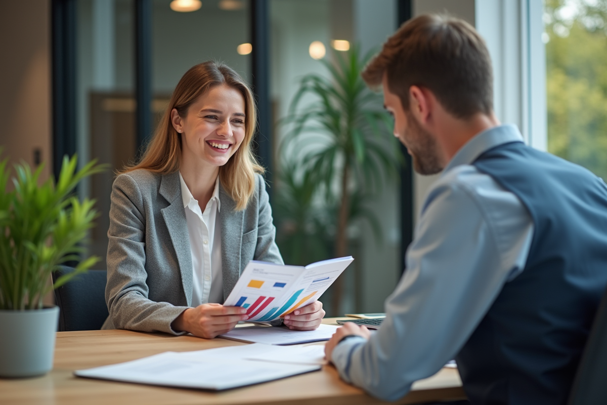 Jeune femme courtière d